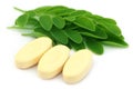 Edible moringa leaves with pills