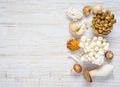 Edible Mushrooms on Copy Space Royalty Free Stock Photo