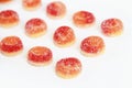 Edible orange marmalade rings with sugar sprinkles