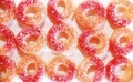 Edible orange marmalade rings with sugar sprinkles