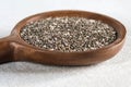 Edible seeds of chia, Salvia hispanica, a flowering plant of the mint family. A popular healthy food product