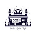 Edification of amritsar golden temple and indian independence day vector illustrator