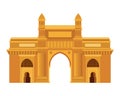 Edification of gateway of india isolated icon