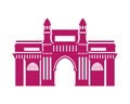 Edification of gateway of india isolated icon