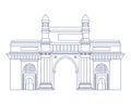 Edification of gateway of india isolated icon