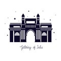 Edification of gateway of india isolated icon vector illustrator