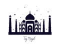 Edification of taj majal and indian independence day vector illustrator