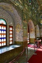 The Edifice of the Sun, part of the Golestan Royal Palace complex. Interior view, with colorful light coming through stained glass Royalty Free Stock Photo