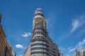 Edificio Capitol (or Carrion) Building with famous Schweppes sign at Gran Via Street - Madrid, Spain