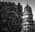 Edificio de La Adriatica in black and white in Sevilla