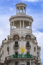 Edificio Grassy building with the Rolex sign one of the most beautiful buildings on Gran Via street in Madrid, Spain