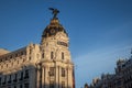 Edificio Metropolis Building at Calle de Alcala and Gran Via Streets - Madrid, Spain Royalty Free Stock Photo