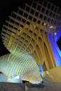 El Metropol Parasol o Setas de Sevilla iluminado por la noche. AndalucÃÂ­a, EspaÃÂ±a. Royalty Free Stock Photo