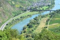 Ediger-Eller, Germany - 08 20 2020: old railroad bridge across the Mosel Royalty Free Stock Photo