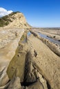 Edimentary rocks and tide pools, Karpas Peninsula, Northern Cyprus Royalty Free Stock Photo