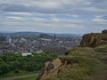 Edinburgh, capital of Scotland, from top of Arthurs seat Royalty Free Stock Photo