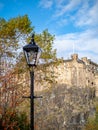 Edinburgh Castle viewd from the Vennel, Edinburgh, Scotland Royalty Free Stock Photo