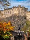 Edinburgh Castle viewd from the Vennel, Edinburgh, Scotland Royalty Free Stock Photo