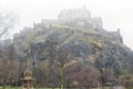 Edinburgh Castle in the Fog Royalty Free Stock Photo