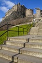 Edinburgh Castle and Grannys Green Steps Royalty Free Stock Photo