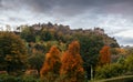 Edinburgh Castle, a historic construction in Scotland. It stands on Castle Rock. Landmarks of United Kingdom. Royalty Free Stock Photo