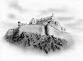Edinburgh Castle - historic fortress of Edinburgh  / pencil drawing Royalty Free Stock Photo