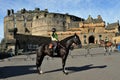 Edinburgh Castle a historic fortress which dominates the skyline of Edinburgh, the capital city of Scotland, from its position Royalty Free Stock Photo