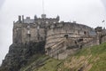 Edinburgh Castle in the Misty Rain Royalty Free Stock Photo