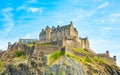 Edinburgh Castle over blue sky, Scotland Royalty Free Stock Photo