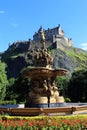 Edinburgh Castle and Princes Street Gardens Royalty Free Stock Photo