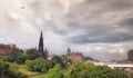 Edinburgh castle after raining