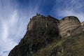 Edinburgh castle on the rock, detailed picture. Royalty Free Stock Photo