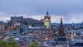 Edinburgh Castle Scotland UK beautiful city blue hour Royalty Free Stock Photo