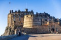 Edinburgh Castle on the top of the hill at sunset Royalty Free Stock Photo