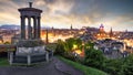 Edinburgh castle view from Calton hill, Scotland - UK