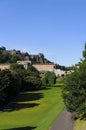 Edinburgh Castle view from the park Royalty Free Stock Photo