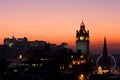 Edinburgh Christmas Sunset Royalty Free Stock Photo