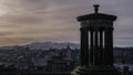 Edinburgh city and Scott Monument during sunset from Calton Hill, Scotland