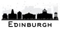 Edinburgh City skyline black and white silhouette. Royalty Free Stock Photo