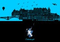 Edinburgh city skyline silhouette Royalty Free Stock Photo