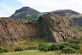 Edinburgh - dramatic rocks and Arthur`s seat Royalty Free Stock Photo