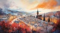 Edinburgh Elegance: A Dreamy Impressionistic Portrait of Scottish Charm