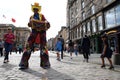 Edinburgh Festival Fringe 6Ã¢â¬â30 August 2021.An artist performing on the street.