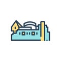 Color illustration icon for Edinburgh, castle and landmark