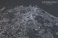 Edinburgh map, satellite view, Scotland, UK Royalty Free Stock Photo