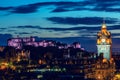 Edinburgh at night Royalty Free Stock Photo