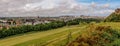 Edinburgh city centre panorama from Holyrood Park Royalty Free Stock Photo