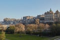 View of East Princes Street Gardens park and townhouses