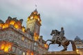 Bronze sculpture of The Iron Duke on Princess Street in central Edinburgh, Scotland, UK