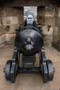 Canon mounted on the battlements of Edinburgh castle Royalty Free Stock Photo